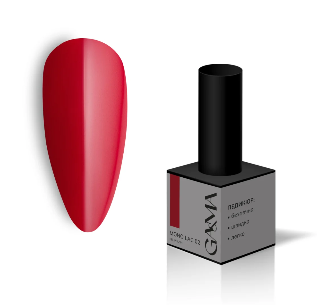Гель-лак однофазний GaMa Mono Lac №002, червоний, 6 мл