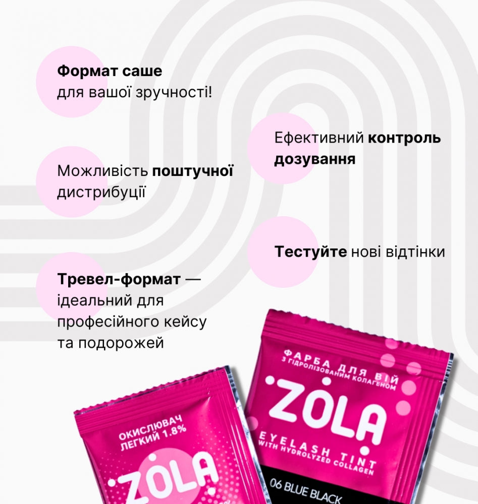 ZOLA Фарба для вій з колагеном Eyebrow Tint With Collagen 06 Blue-Black 15 мл.