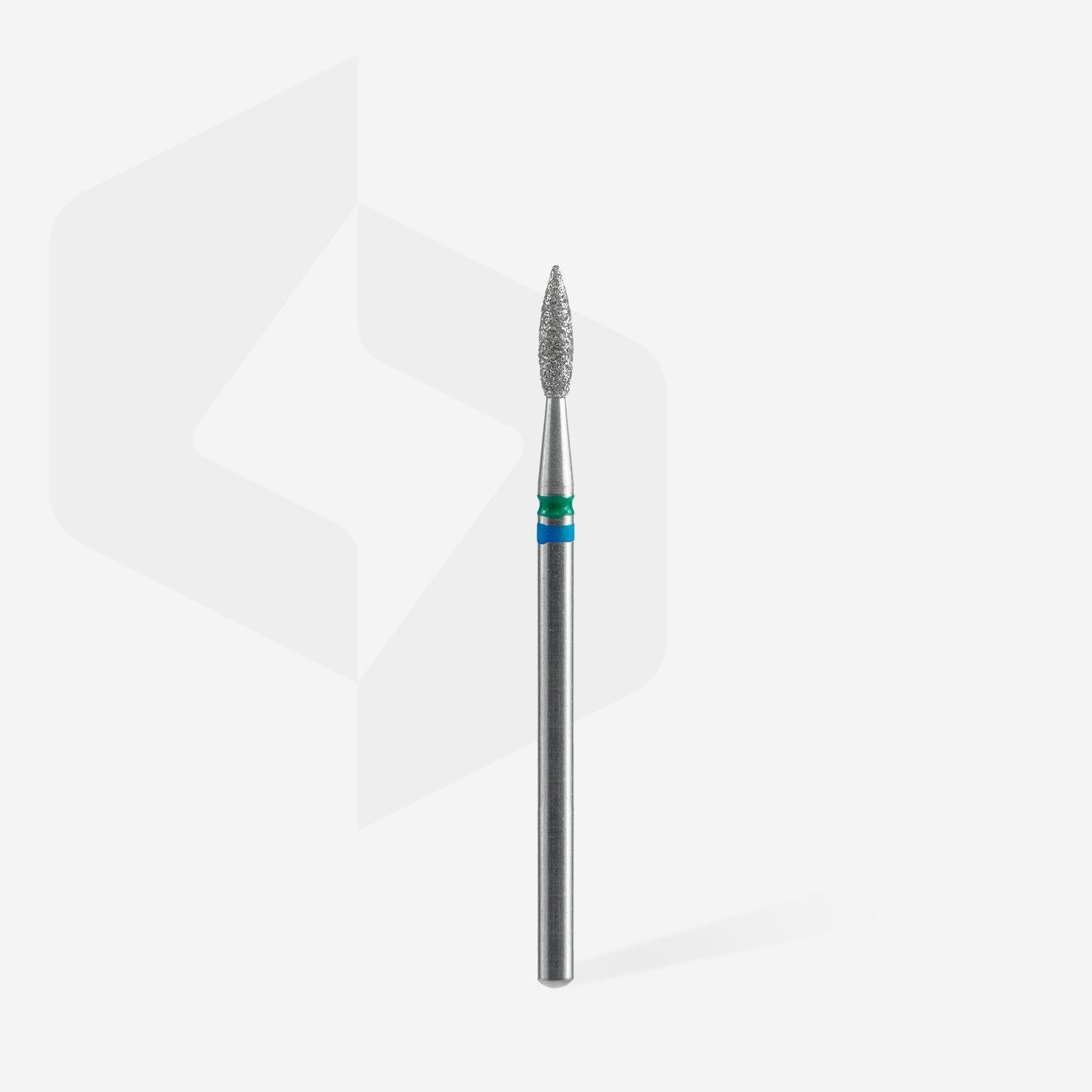 Staleks Pro Diamond Nail Drill Bit DUO Pointed Flame Blue-Green 2.1 mm × 8 mm