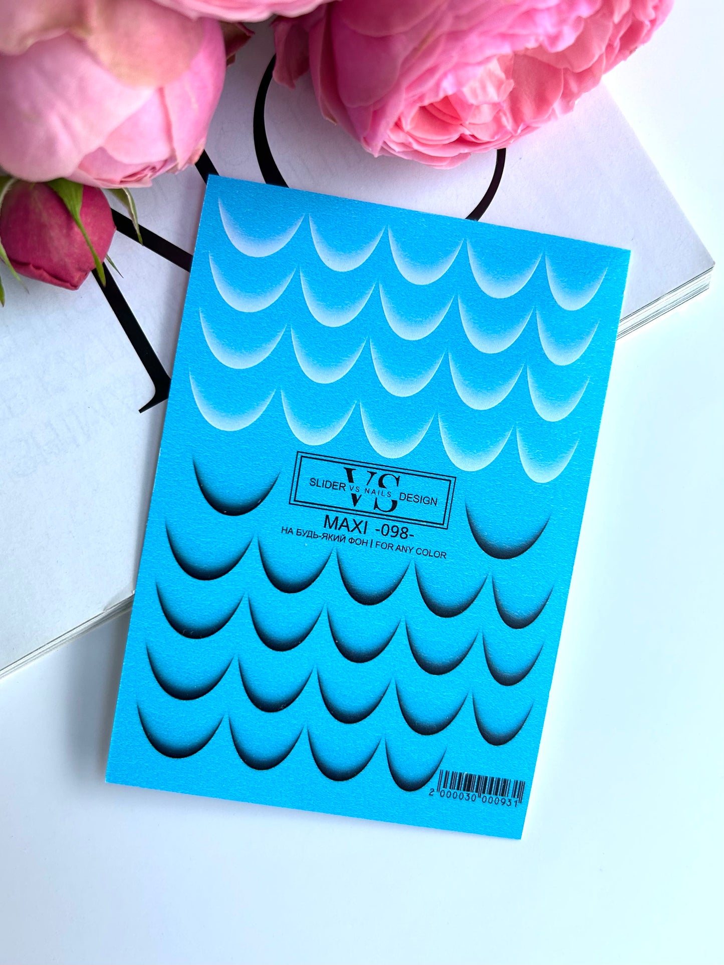 Слайдер дизайн VS Nails MAXI -098- френч білий чорно білий