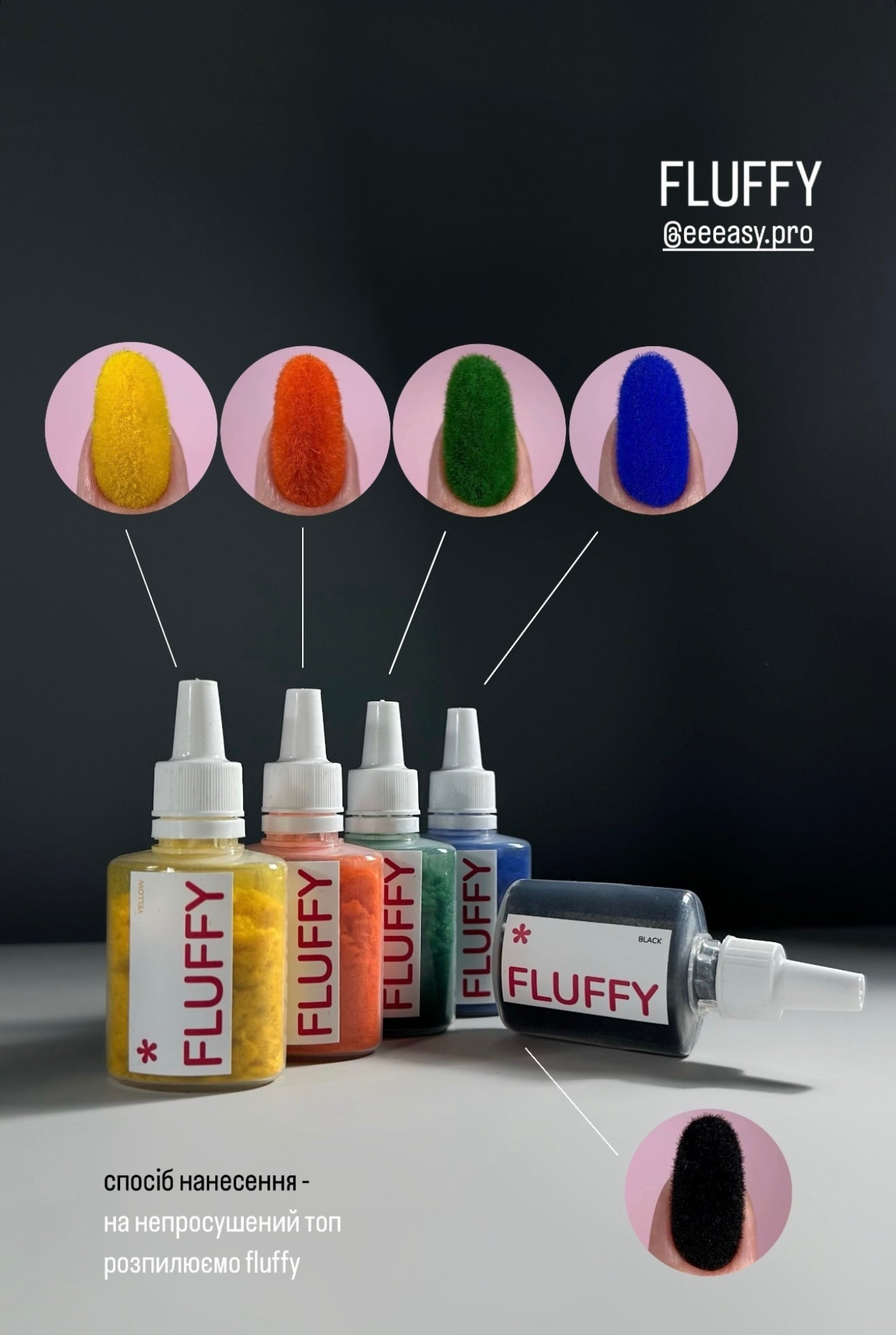 Оксамитова пудра для нігтів "Fluffy", ТМ "Easy to be professional", колір "Blue"