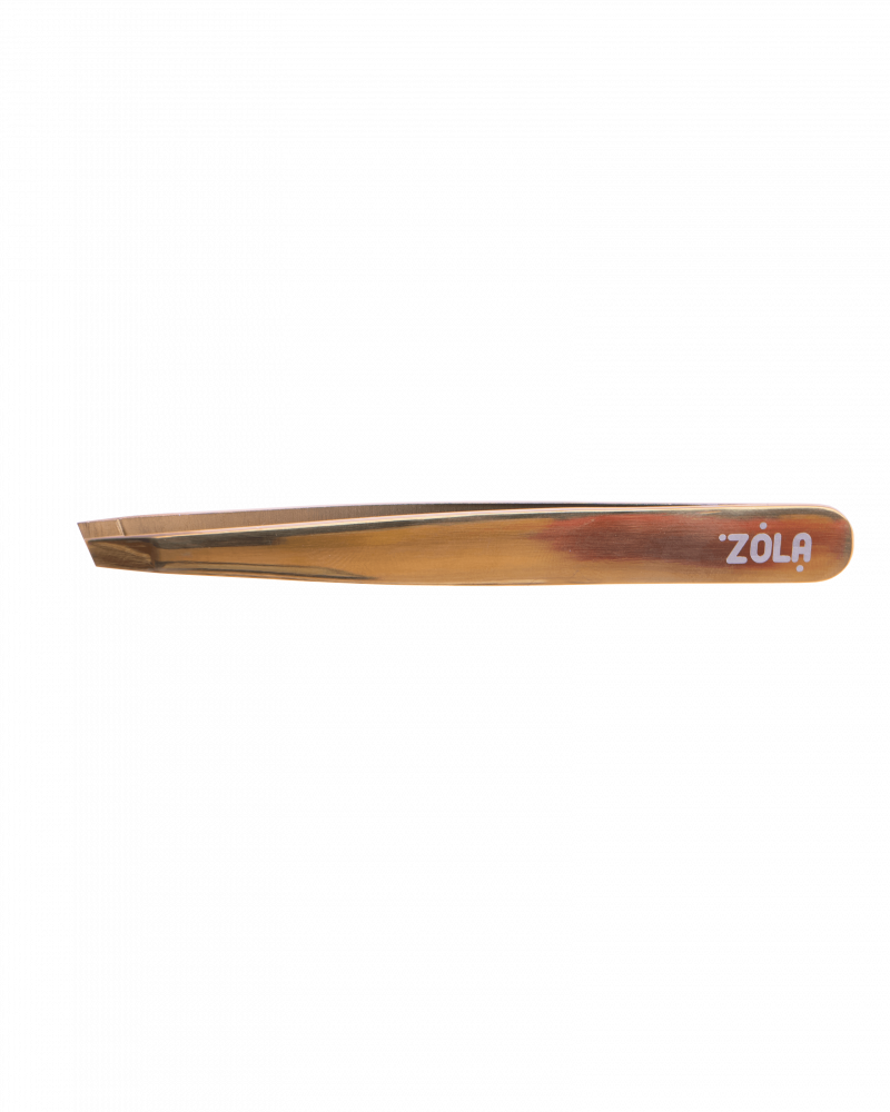 ZOLA ПІНЦЕТ ПРОФЕСІЙНИЙ ДЛЯ БРІВ GOLD (СКОШЕНИЙ)