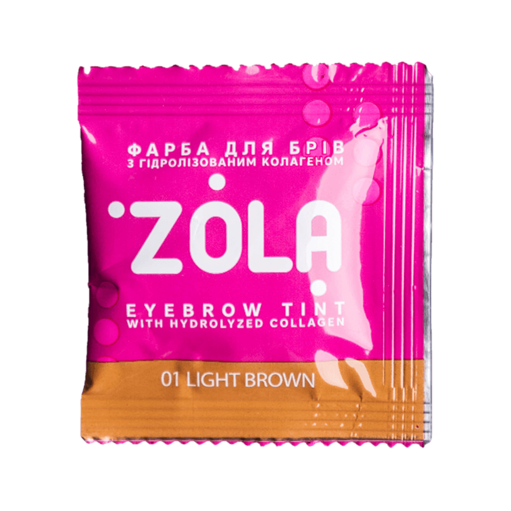 ZOLA ФАРБА ДЛЯ БРІВ В САШЕ З КОЛАГЕНОМ EYEBROW TINT WITH COLLAGEN 01 LIGHT BROWN 5ML