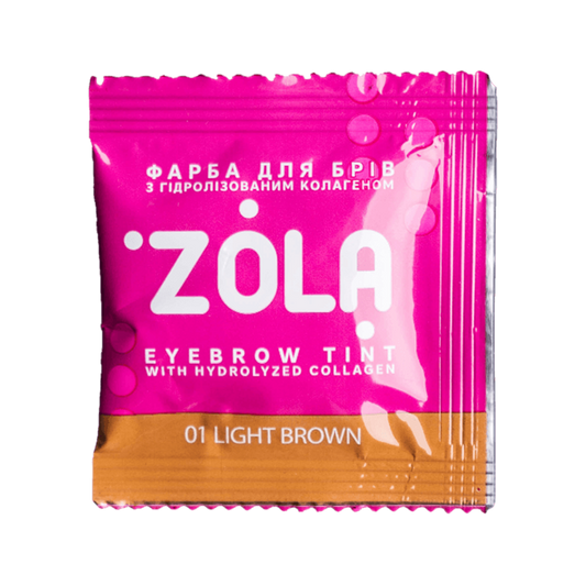 ZOLA ФАРБА ДЛЯ БРІВ В САШЕ З КОЛАГЕНОМ EYEBROW TINT WITH COLLAGEN 01 LIGHT BROWN 5ML