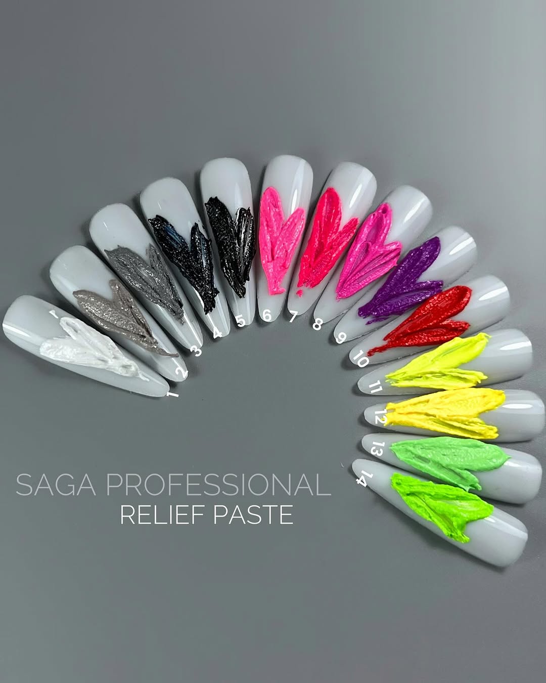 Паста декоративна Saga Relief past №14, неоново-салатова, 5 мл
