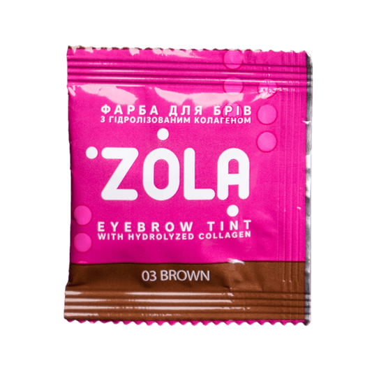 ZOLA ФАРБА ДЛЯ БРІВ В САШЕ З КОЛАГЕНОМ EYEBROW TINT WITH COLLAGEN 03 BROWN 5ML