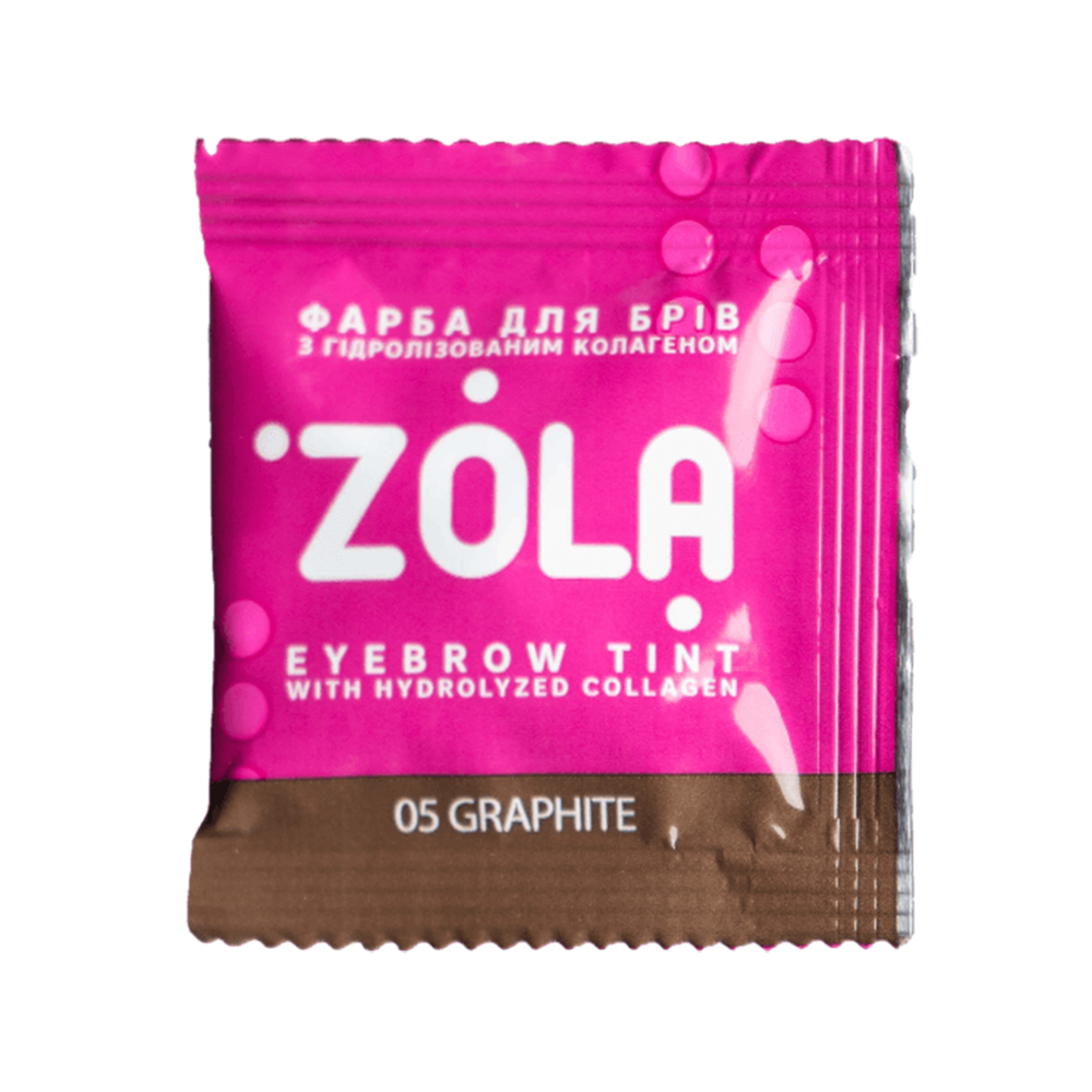 ZOLA ФАРБА ДЛЯ БРІВ В САШЕ З КОЛАГЕНОМ EYEBROW TINT WITH COLLAGEN 05 GRAPHITE 5ML