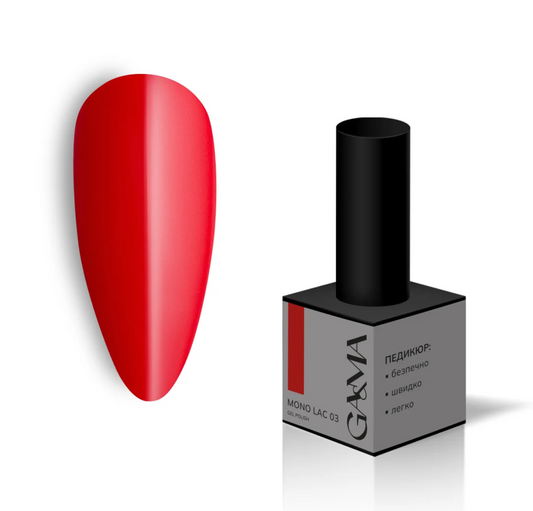 Гель-лак однофазний GaMa Mono Lac №003, класичний червоний, 6 мл
