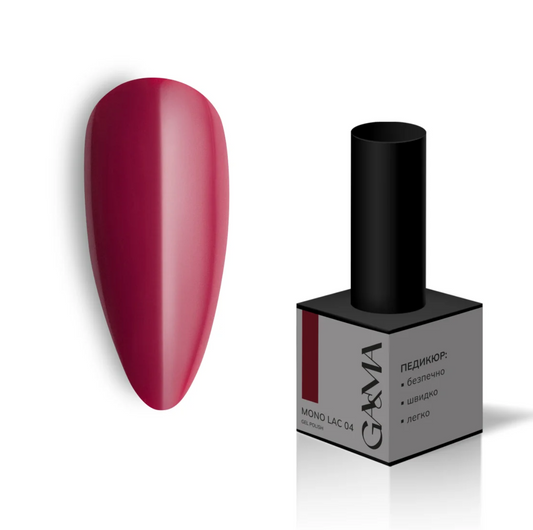 Гель-лак однофазний GaMa Mono Lac №004, вишневий, 6 мл