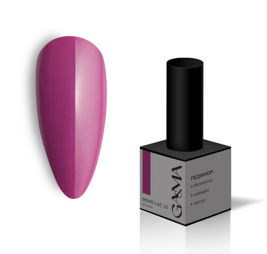 Гель-лак однофазний GaMa Mono Lac №010, сливовий, 6 мл
