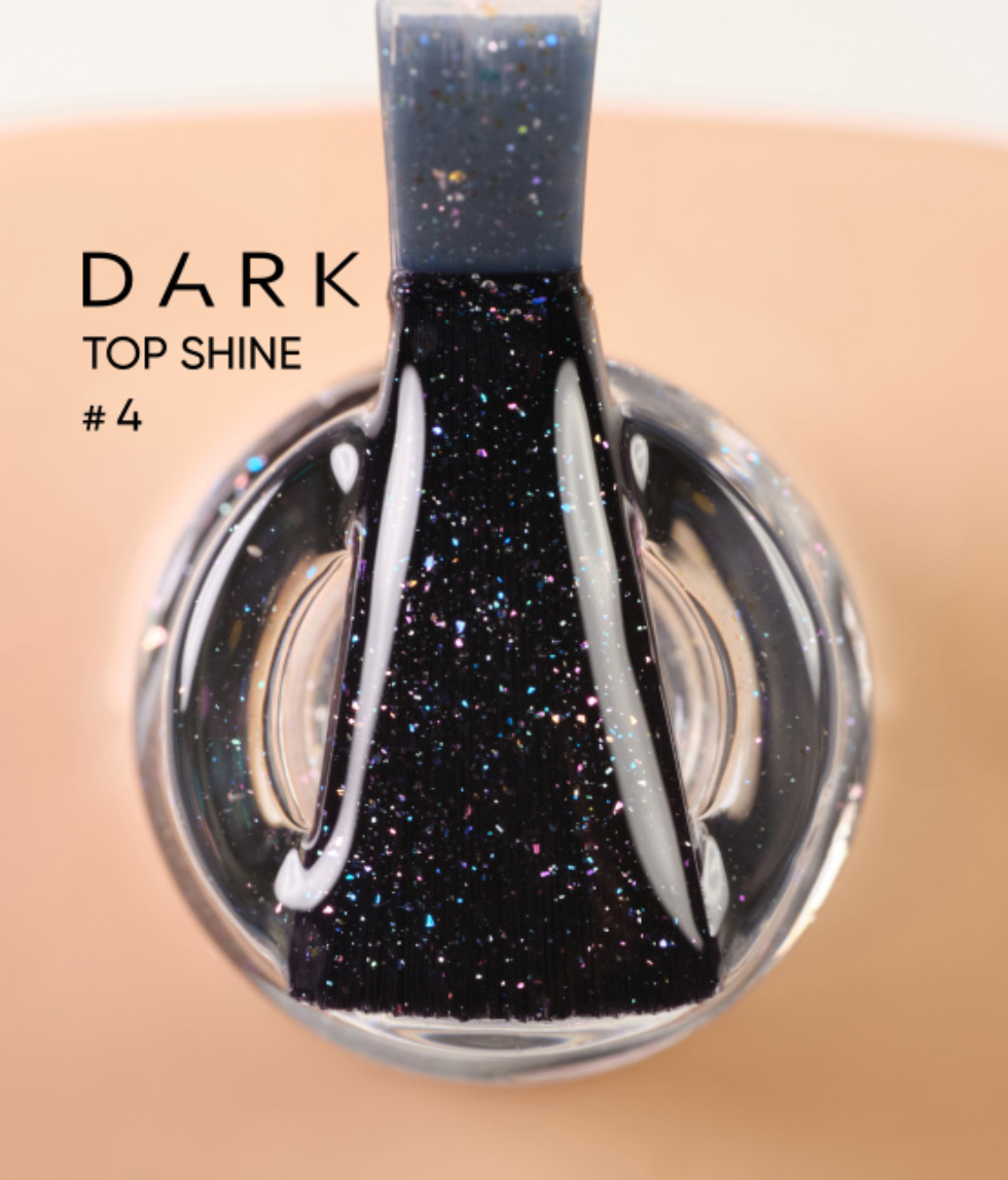 DARK Shine Top No. 04, with colored microglitter, 10 ml