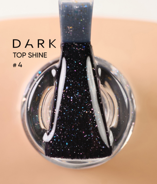 Топ для нігтів DARK Shine Top №04, з кольоровим мікроблиском, 10 мл