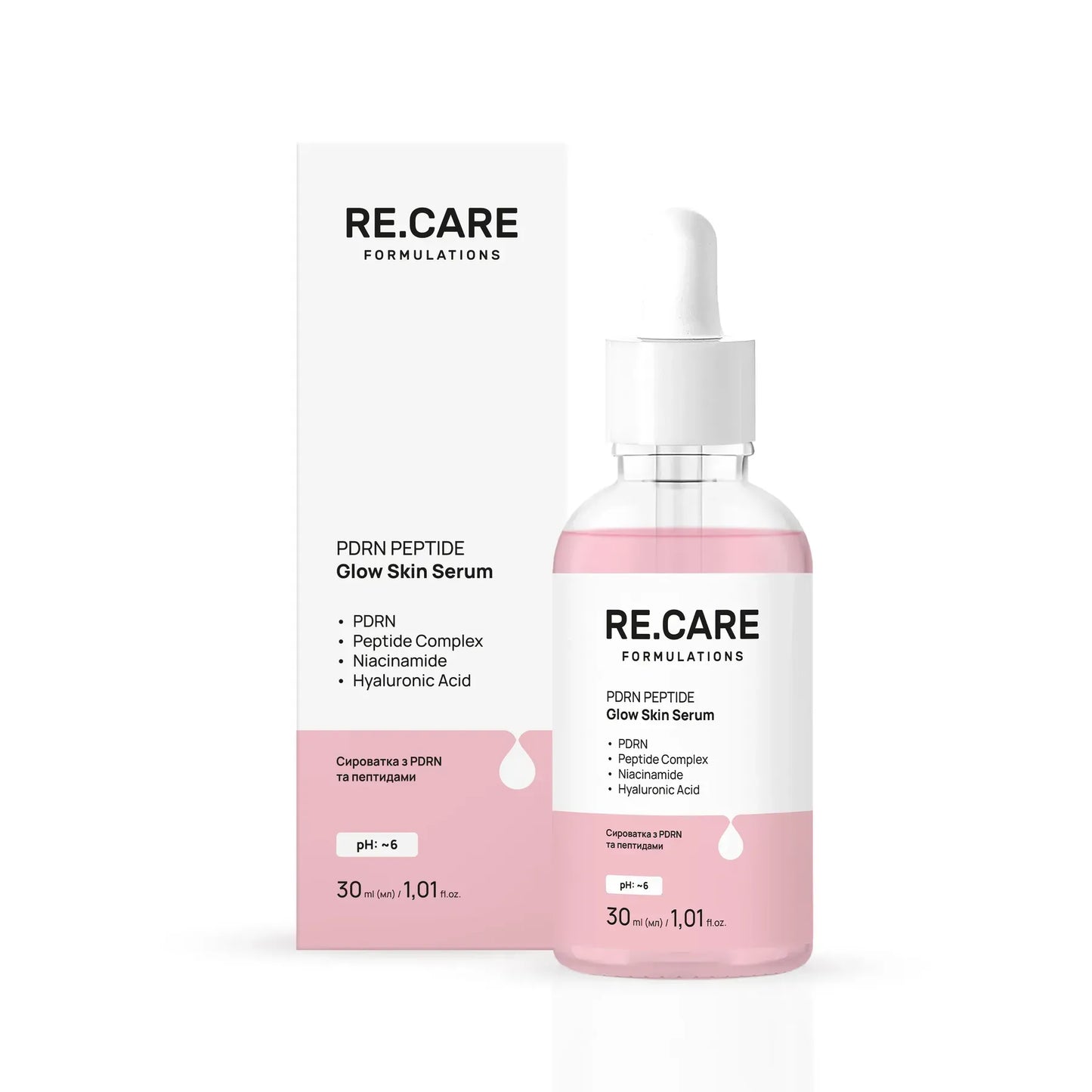 Сироватка з PDRN та пептидами Peptide Glow Skin Serum RECARE 30 мл
