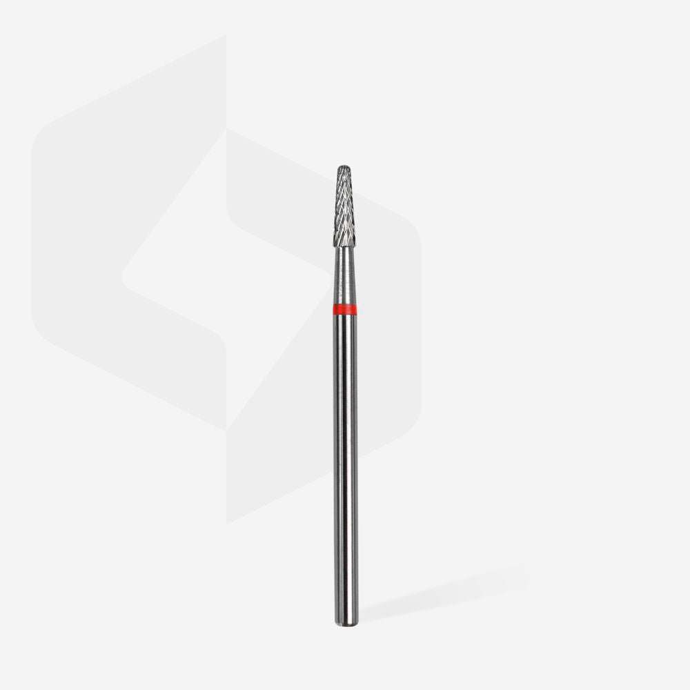 Staleks Pro Carbide Nail Drill Bit Cone Red EXPERT 2.3 mm × 8 mm