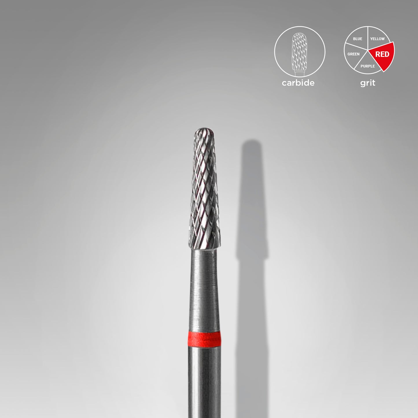Staleks Pro Carbide Nail Drill Bit Cone Red EXPERT 2.3 mm × 8 mm