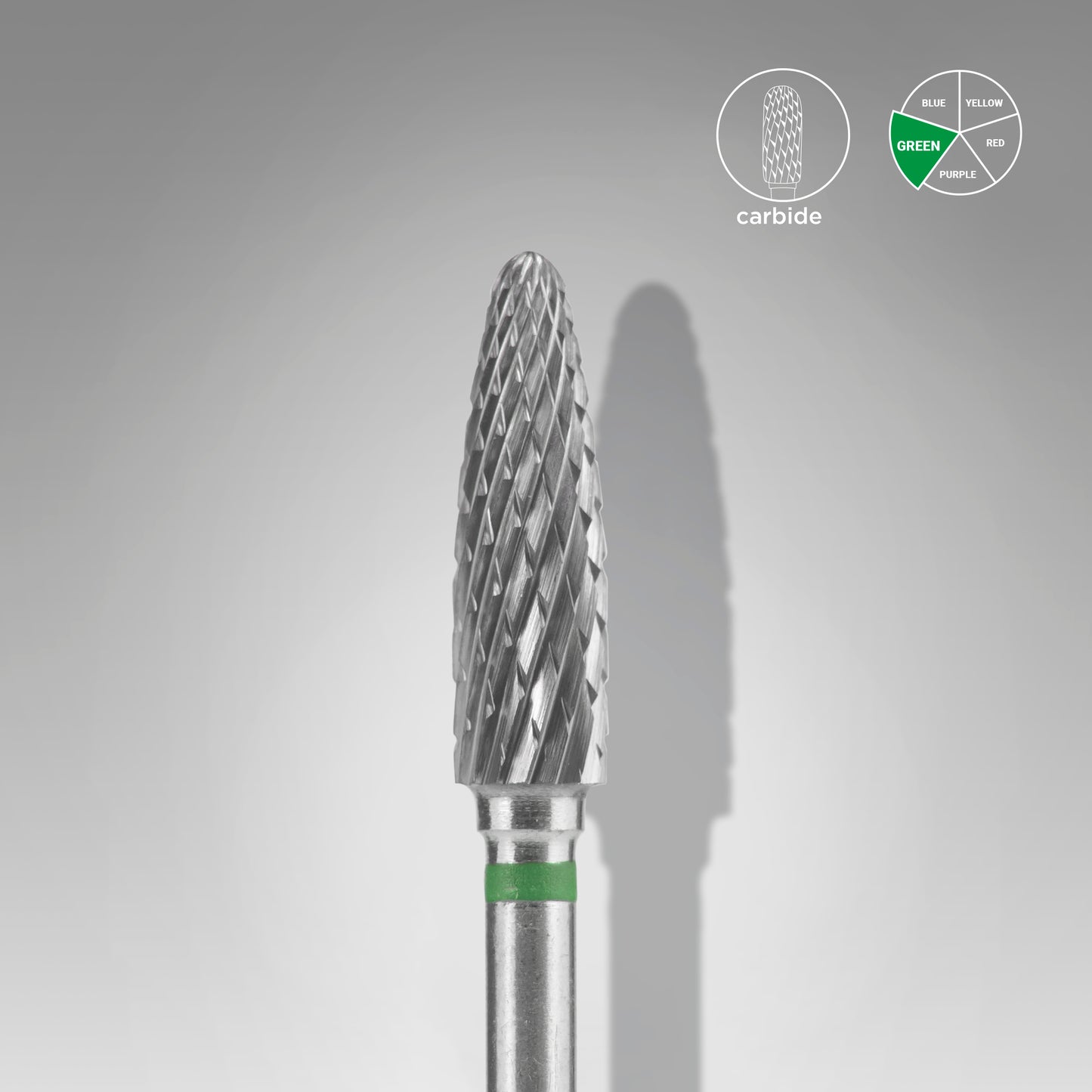 Staleks Pro Carbide Nail Drill Bit Frustum Green EXPERT 4 mm × 14 mm