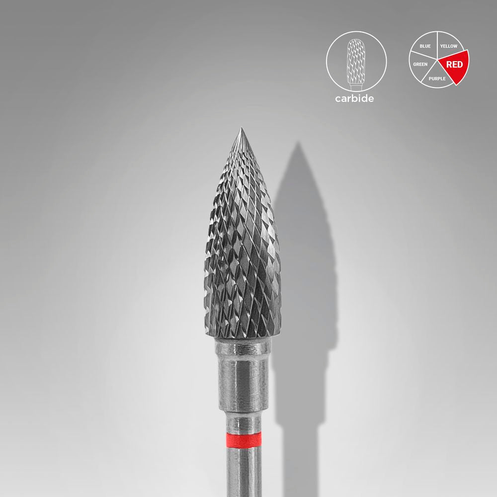 Staleks Pro Carbide Nail Drill Bit Flame Red EXPERT 5 mm × 13.5 mm