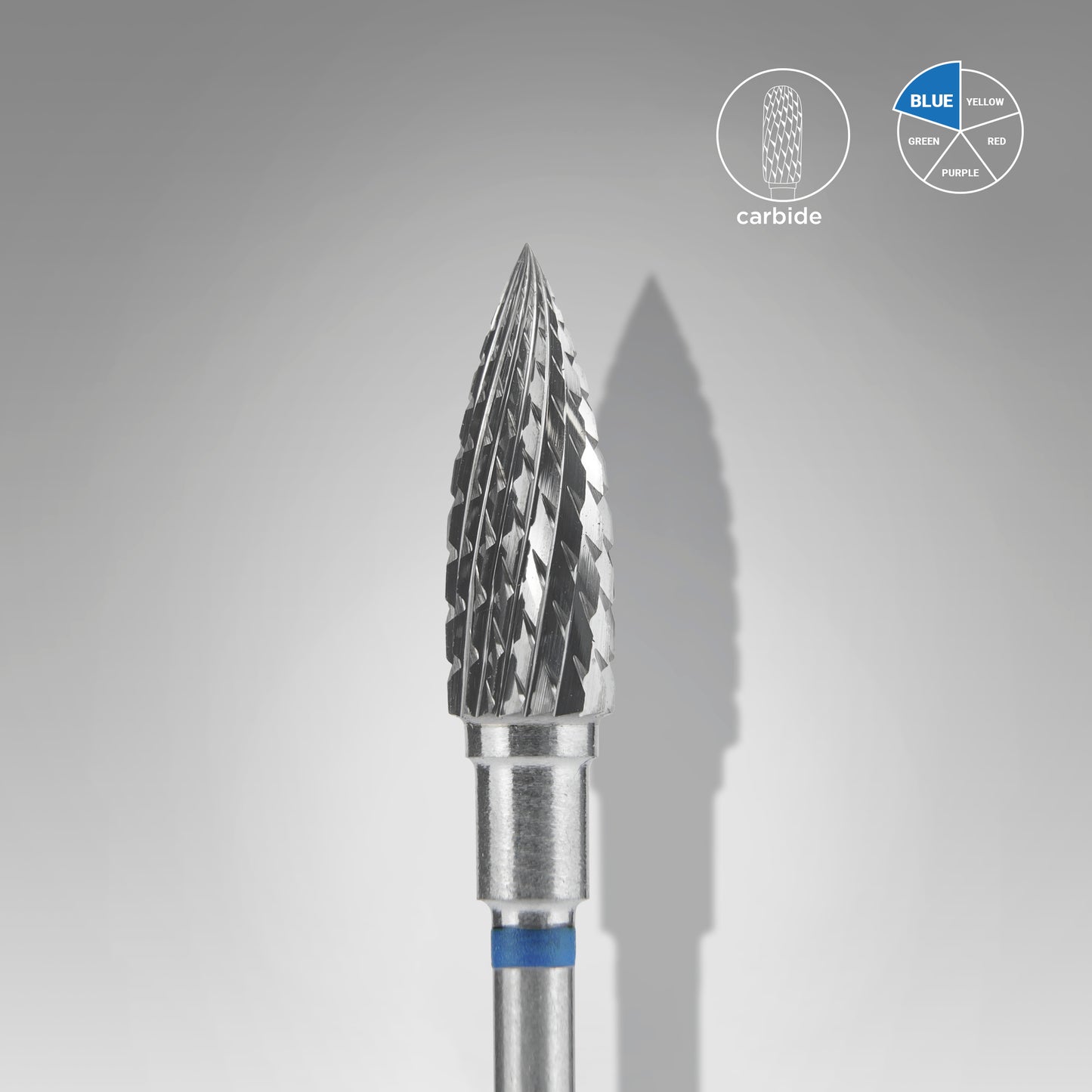 Staleks Pro Carbide Nail Drill Bit Flame Blue EXPERT 5 mm × 13.5 mm