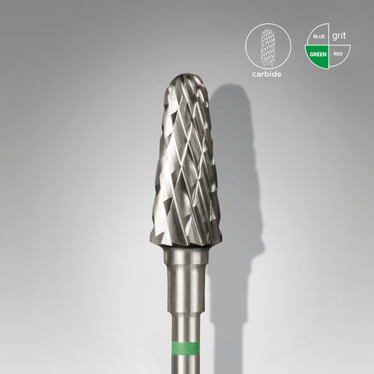 Staleks Pro Carbide Nail Drill Bit Frustum Green EXPERT 6 mm × 14 mm