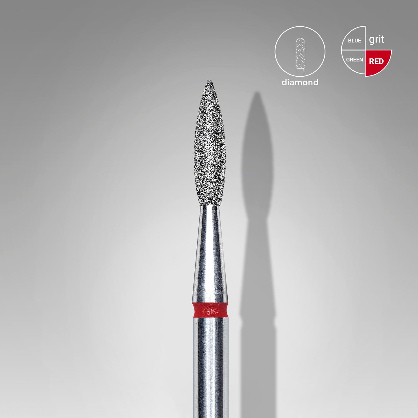 Staleks Pro Diamond Nail Drill Bit Pointed Flame Red 2.1 mm × 8 mm