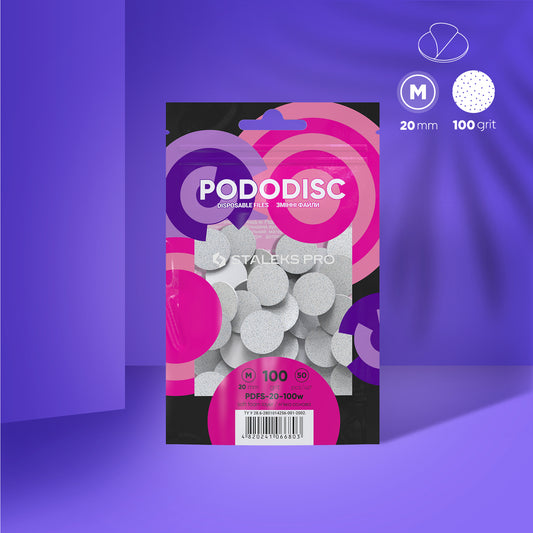 Staleks Pro Disposable Files for Pedicure Disc PODODISC M EXPERT 100 Grit (50 pcs)