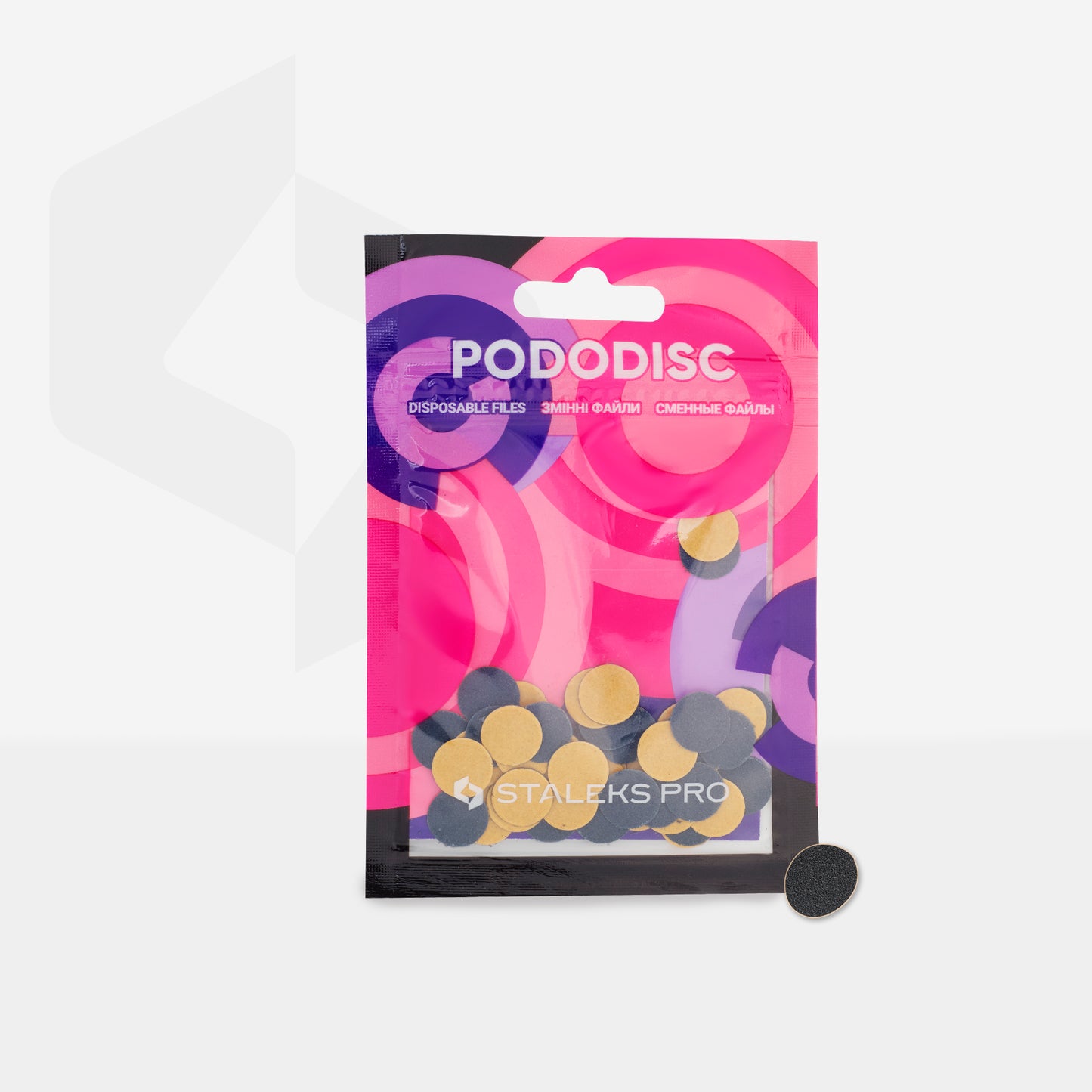 Staleks Pro Disposable White Files for Pedicure Disc PODODISC XS 180 Grit (50 pcs)