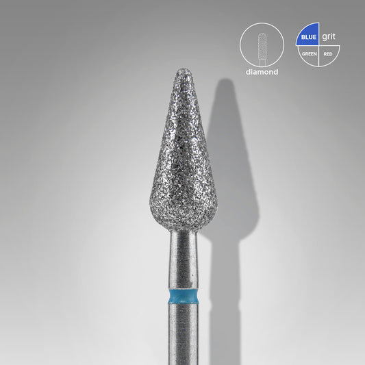 Staleks Pro Diamond Nail Drill Bit  Pointed Flame Blue 5.0 mm × 12 mm