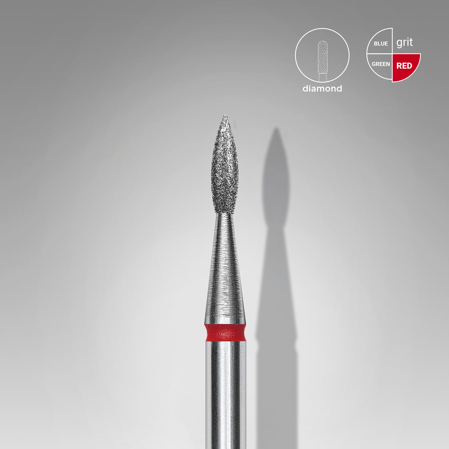Staleks Pro Diamond Nail Drill Bit Pointed Flame Red 1.8 mm × 8 mm