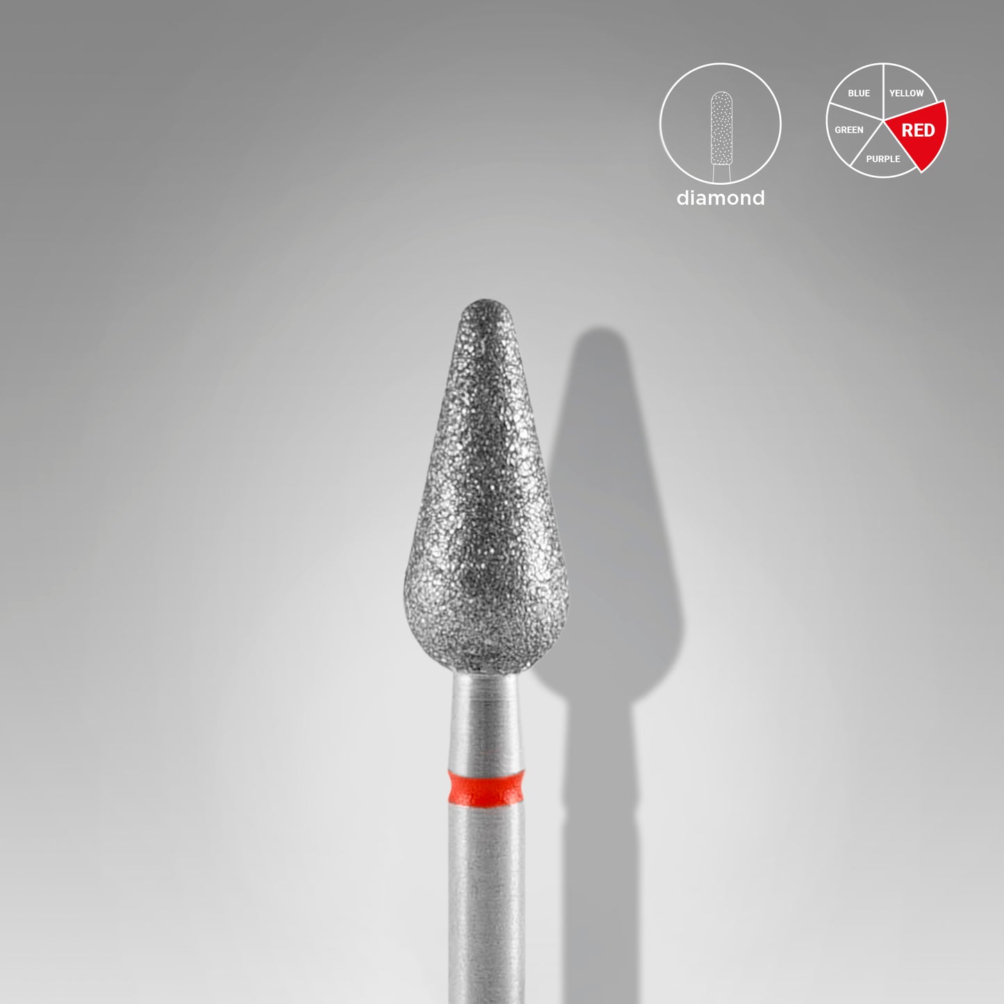 Staleks Pro Diamond Nail Drill Bit Rounded Flame Red 5 mm / 12 mm