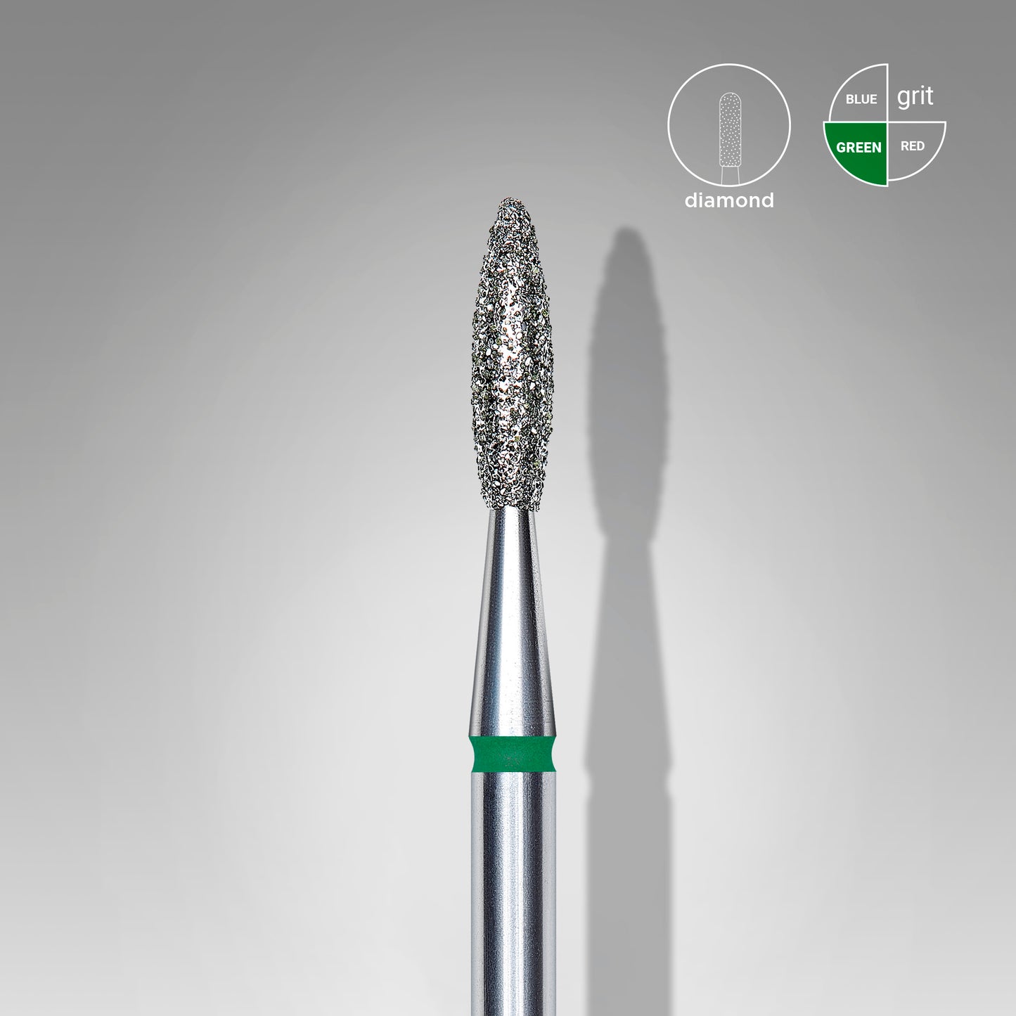 Staleks Pro Diamond Nail Drill Bit Flame Green 2.1 mm × 8 mm