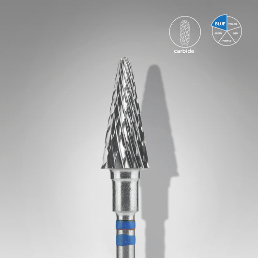 Staleks Pro Carbide Nail Drill Bit left-handed users Frustum Blue EXPERT 6 mm × 14 mm