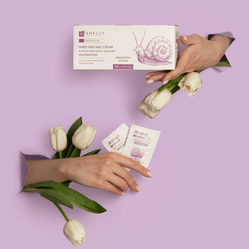 HAND AND NAIL CREAM WITH ALLANTOIN, SNAIL EXTRACT AND SHEA OIL SHELLY 4 ML