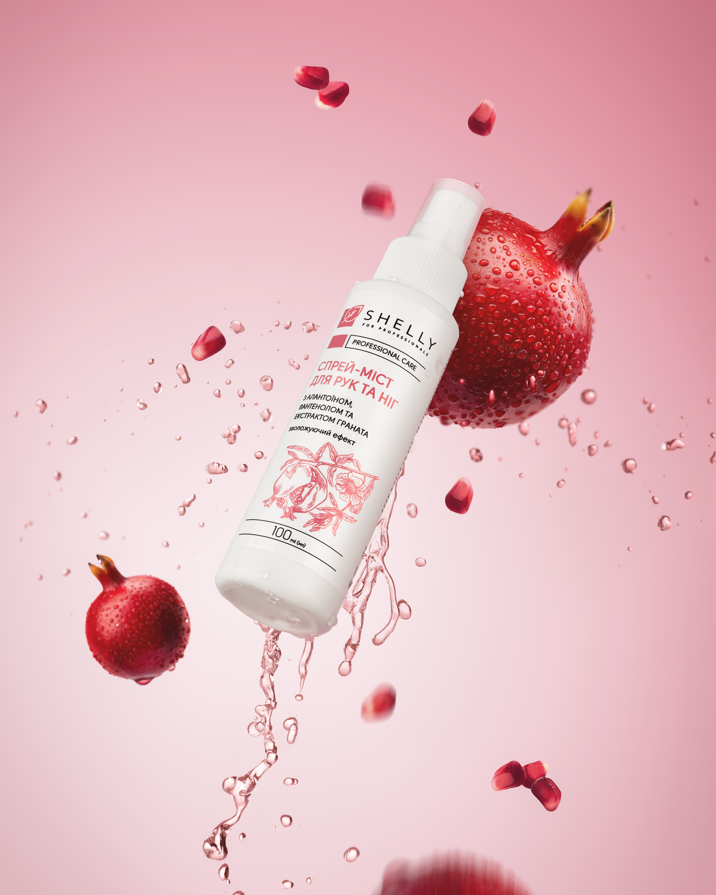 HAND AND FEET SPRAY MIST WITH ALLANTOIN, PANTHENOL AND POMEGRANATE EXTRACT SHELLY 100 ML