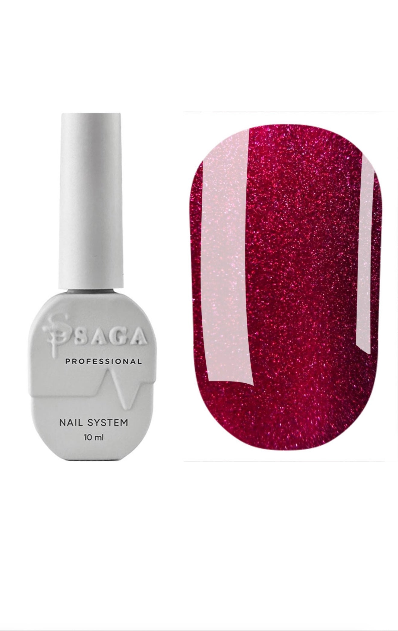 SAGA professional gel polish CAT SHINE 13 (cherry), 10 ml