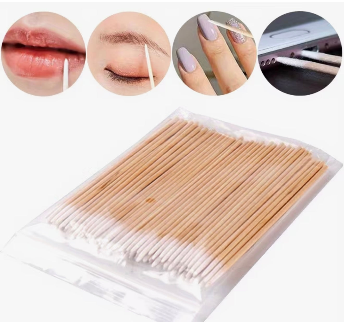 Nail Swabs - Precision Cleaning Sticks for Nail Tips, 100 pcs