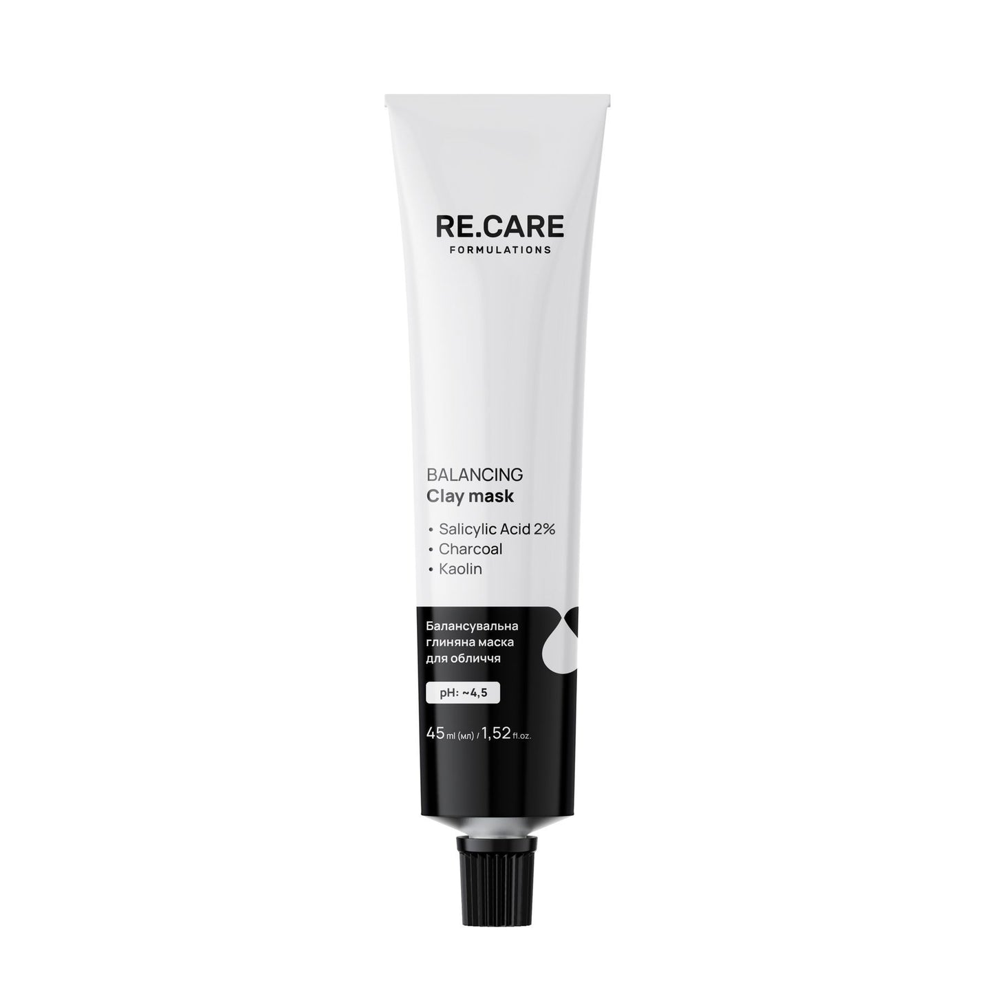 Балансувальна глиняна маска для обличчя Balancing Clay Mask RECARE 45 мл