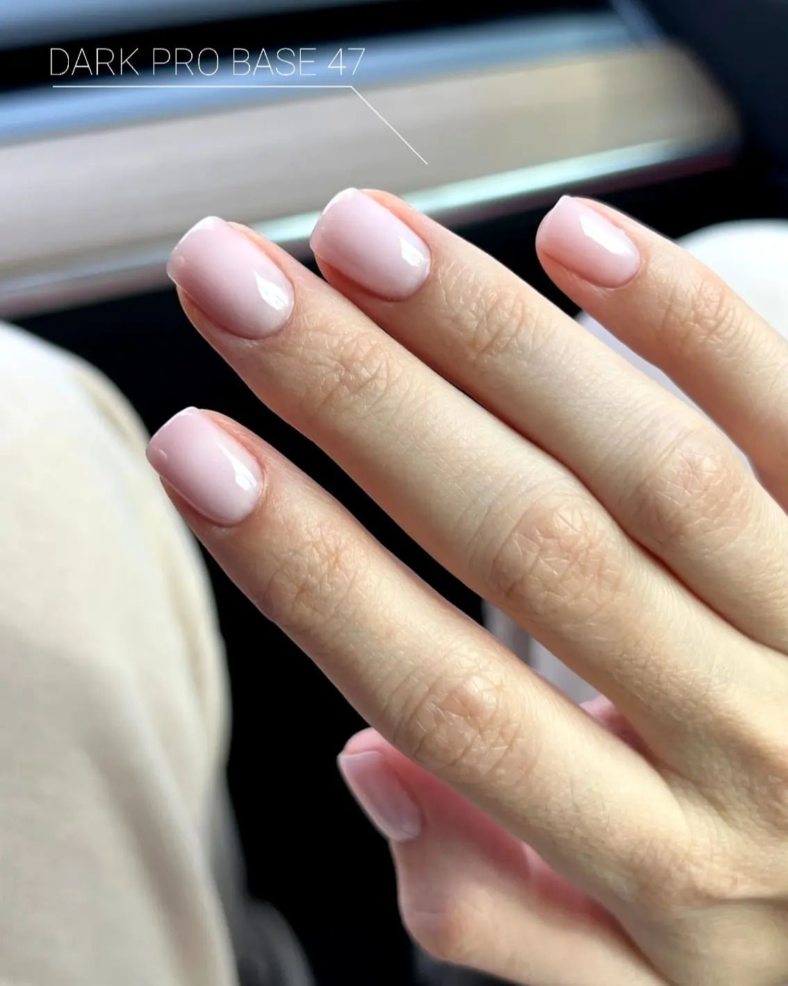 DARK PRO base nail polish No. 47, milky pink translucent