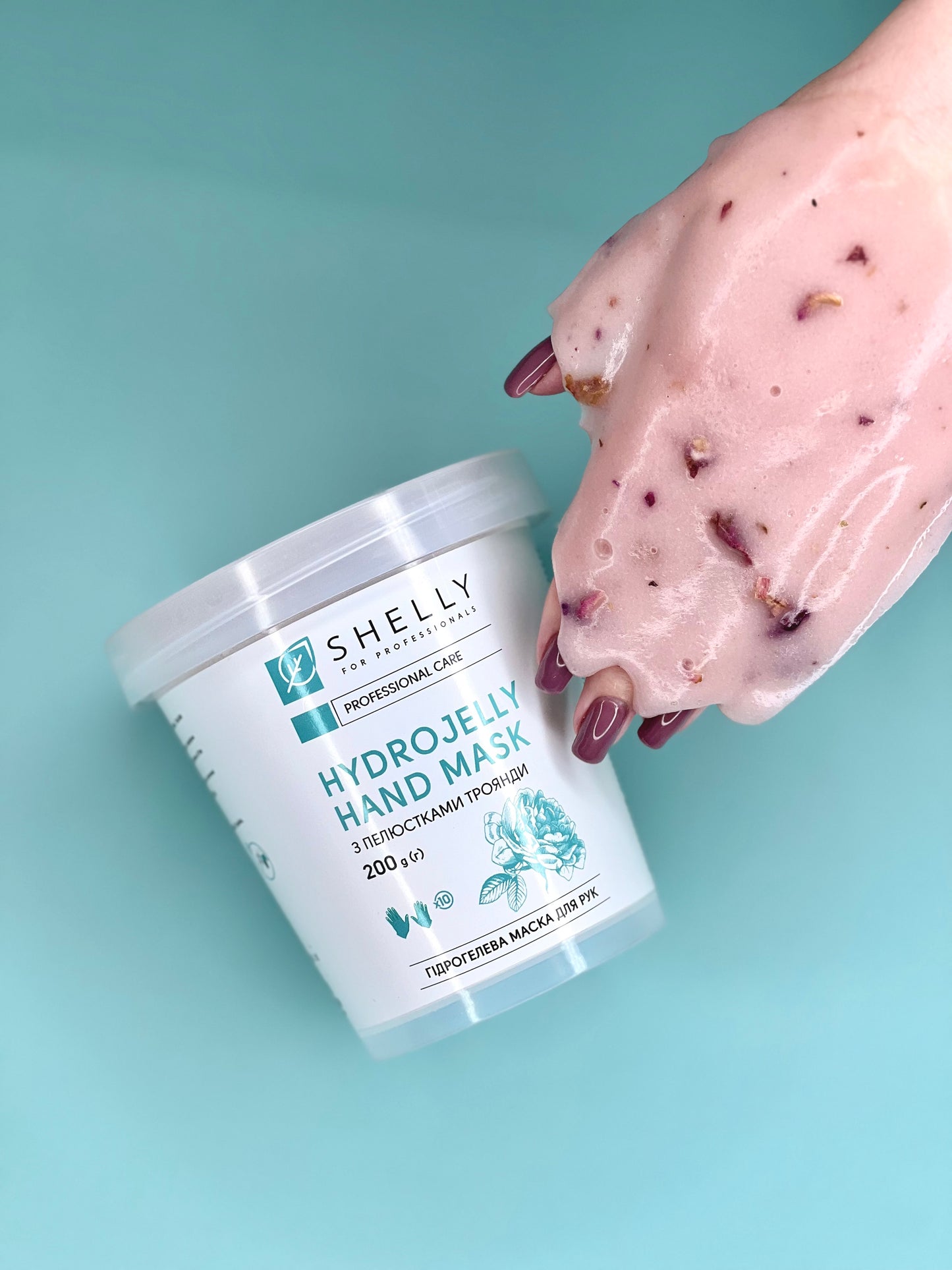 SHELLY HYDROGEL HAND MASK WITH ROSE PETALS 200 G