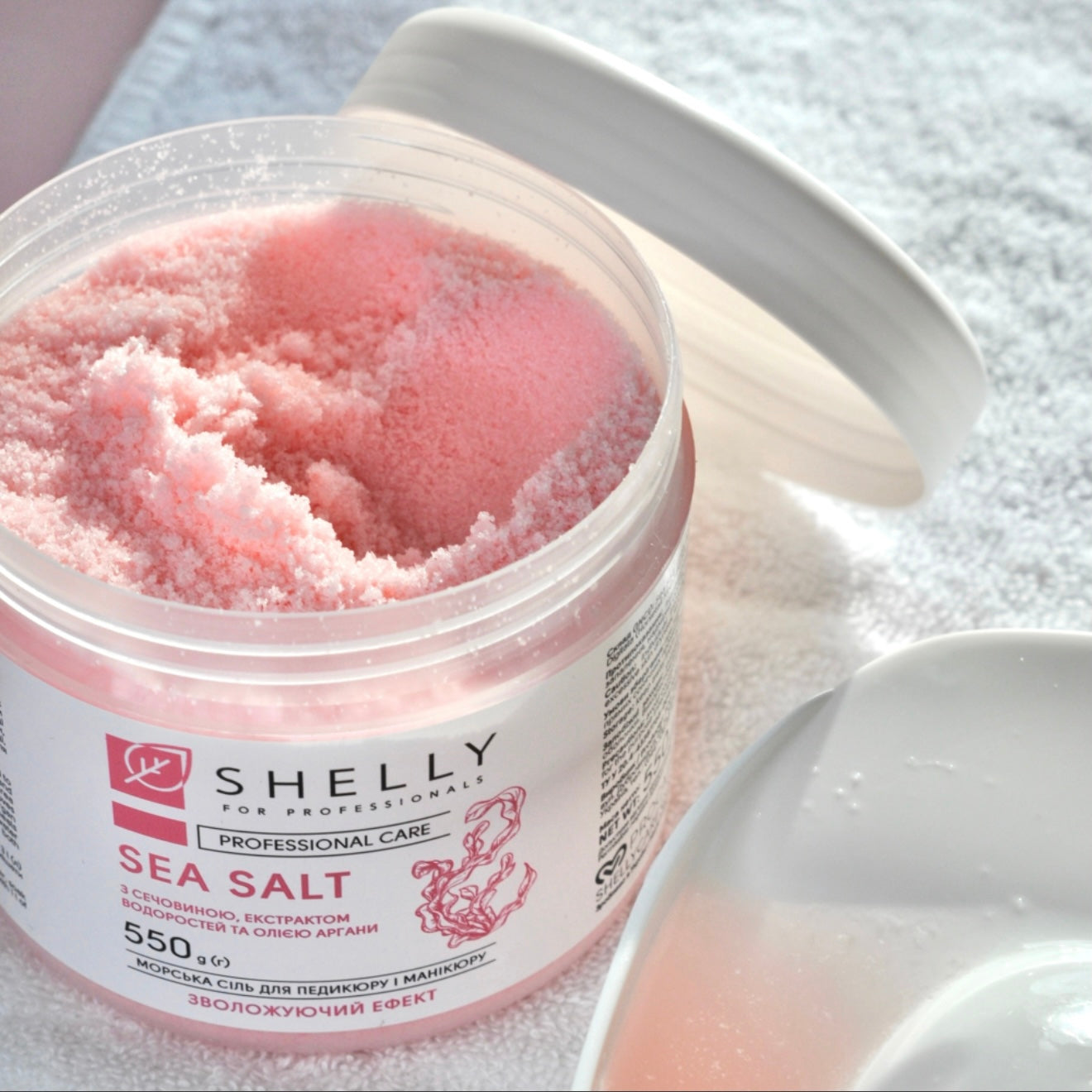 BATH SALT WITH UREA, SEAWEED EXTRACT AND ARGAN OIL SHELLY 550 G