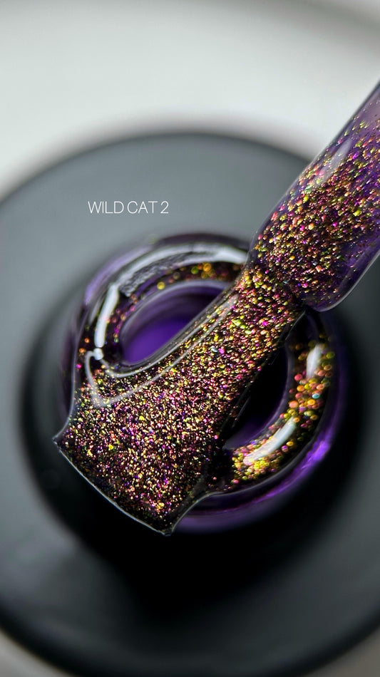 Gel polish Saga WILD CAT Cat's Eye #02 purple with yellow 9 ml