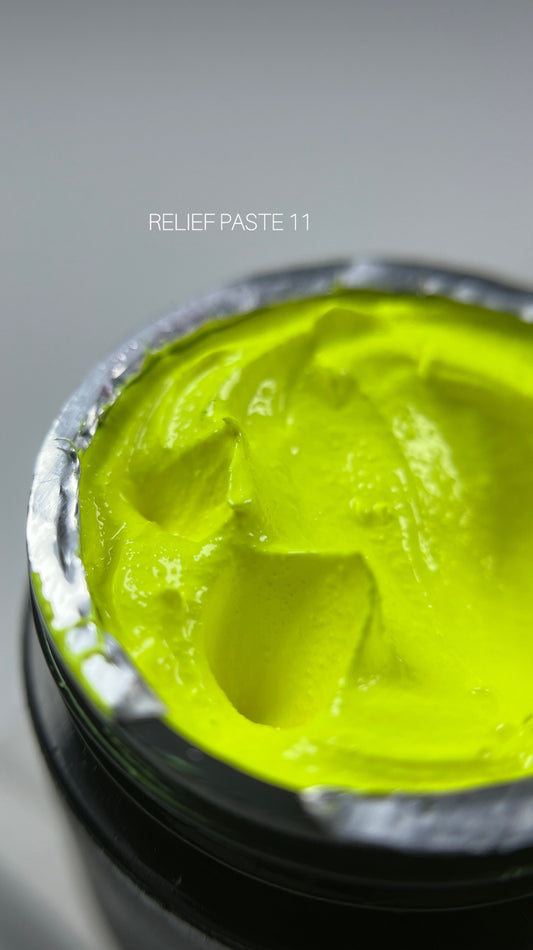 Паста декоративна Saga Relief past №11, неоново-жовта, 5 мл