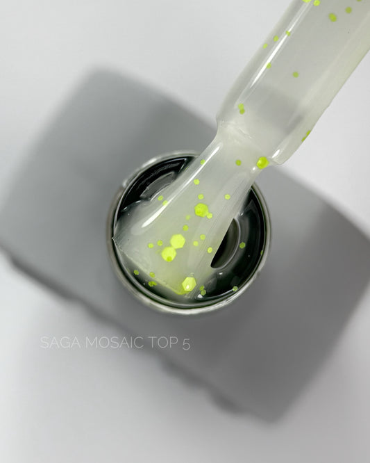 SAGA professional Матовий топ без липкого шару з каміфубуками MOSAIC 05, 10 мл