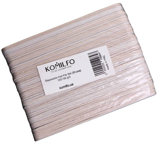 Набір одноразових пилок Komilfo 120/150 грит 50 шт