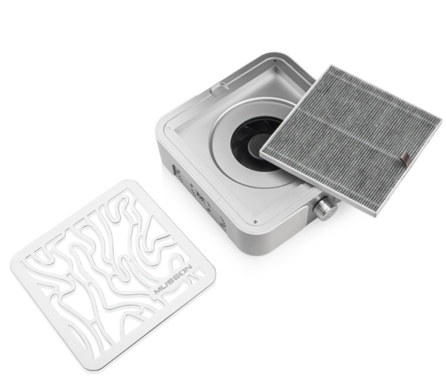 Витяжка для манікюру Bucos MUSSON X3 Silver з фільтром HEPA, 72 Вт