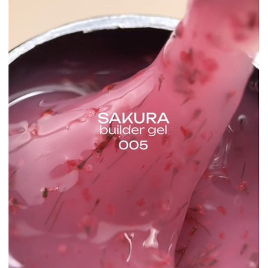 FOX Sakura Builder gel nail gel No. 005, with dried flowers, 15 ml