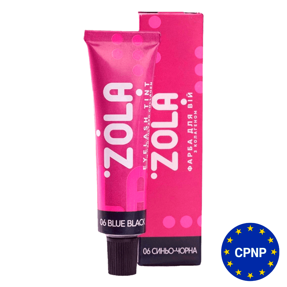 ZOLA Фарба для вій з колагеном Eyebrow Tint With Collagen 06 Blue-Black 15 мл.