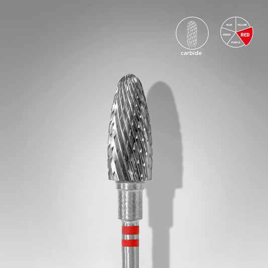Staleks Pro Carbide Nail Drill Bit left-handed users Frustum Red EXPERT 6 mm × 14 mm
