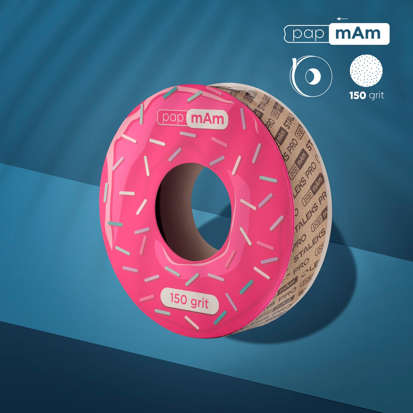 Запасний блок файл-стрічки PAP-MAM Білий для пластикової котушки Staleks PRO 150 грит, 7 м