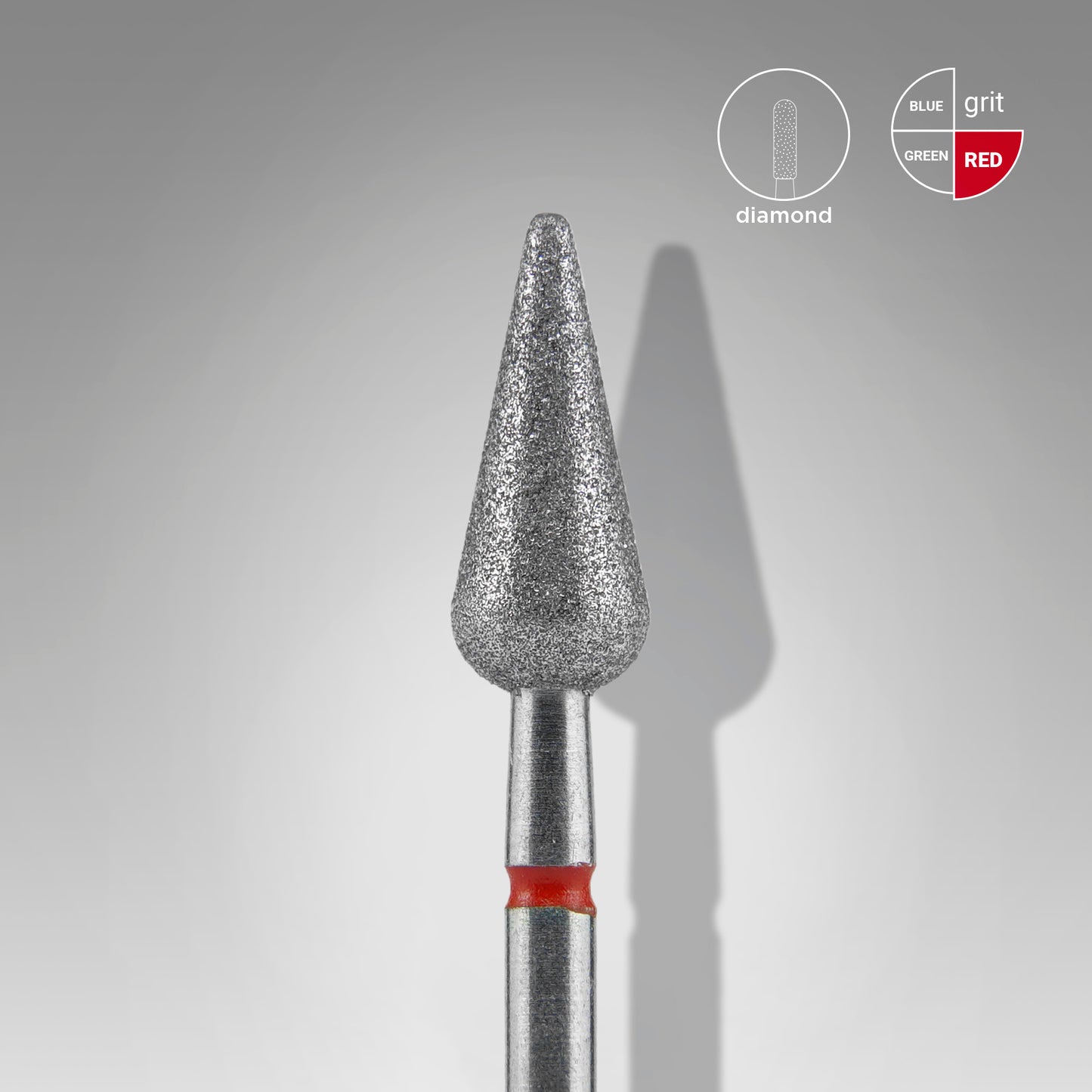 Staleks Pro Diamond Nail Drill Bit Flame Red 5.0 mm × 12 mm