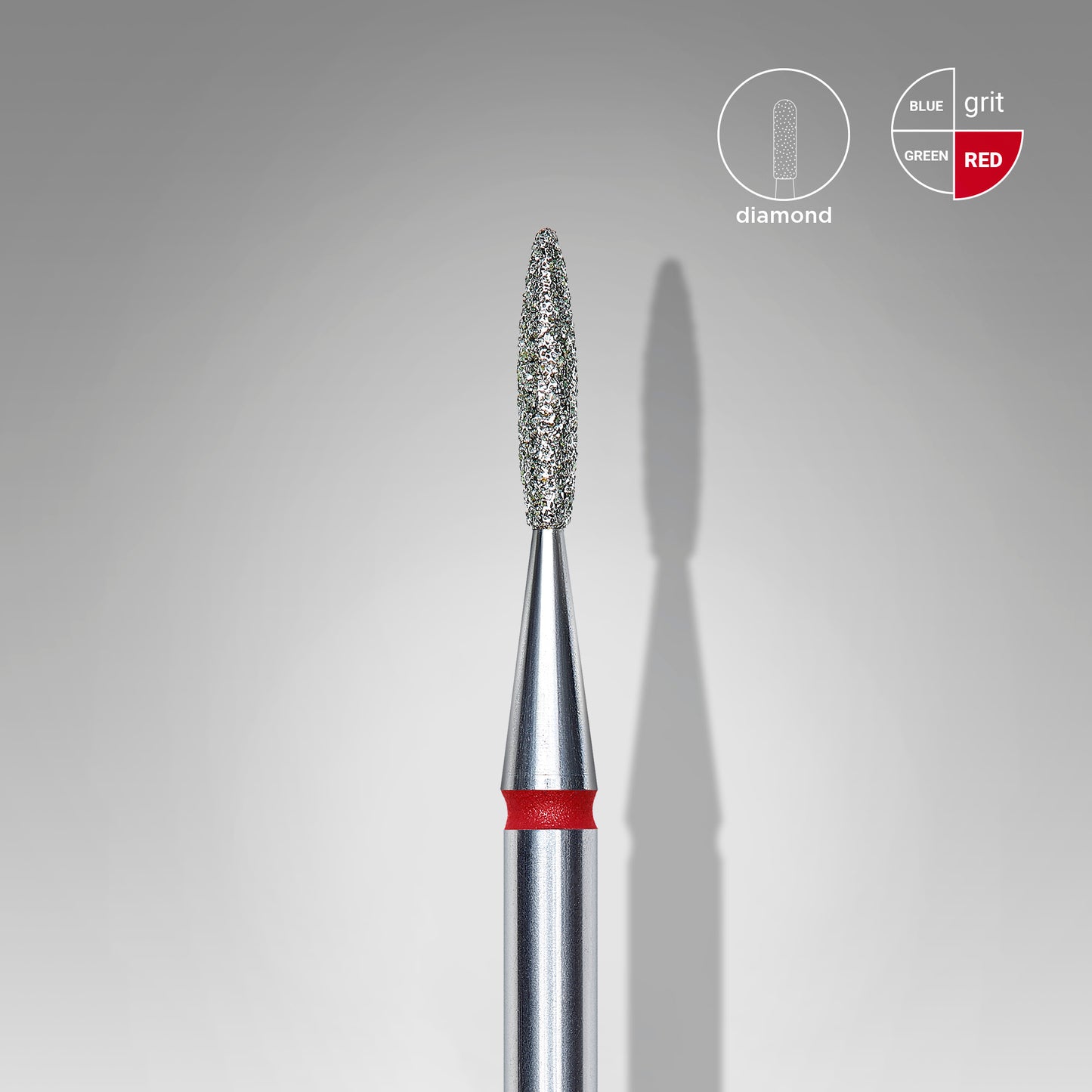 Staleks Pro Diamond Nail Drill Bit Flame Red 1.6 mm × 8 mm